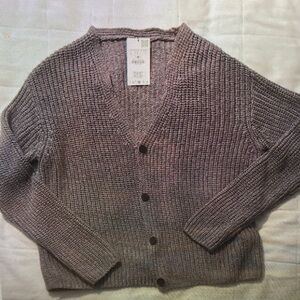Men's Gray Cardigan Sweater